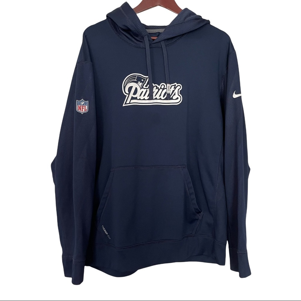 Nike New England Patriots Therma Fit Hoodie Sweatshirt NFL On Field Football XL
